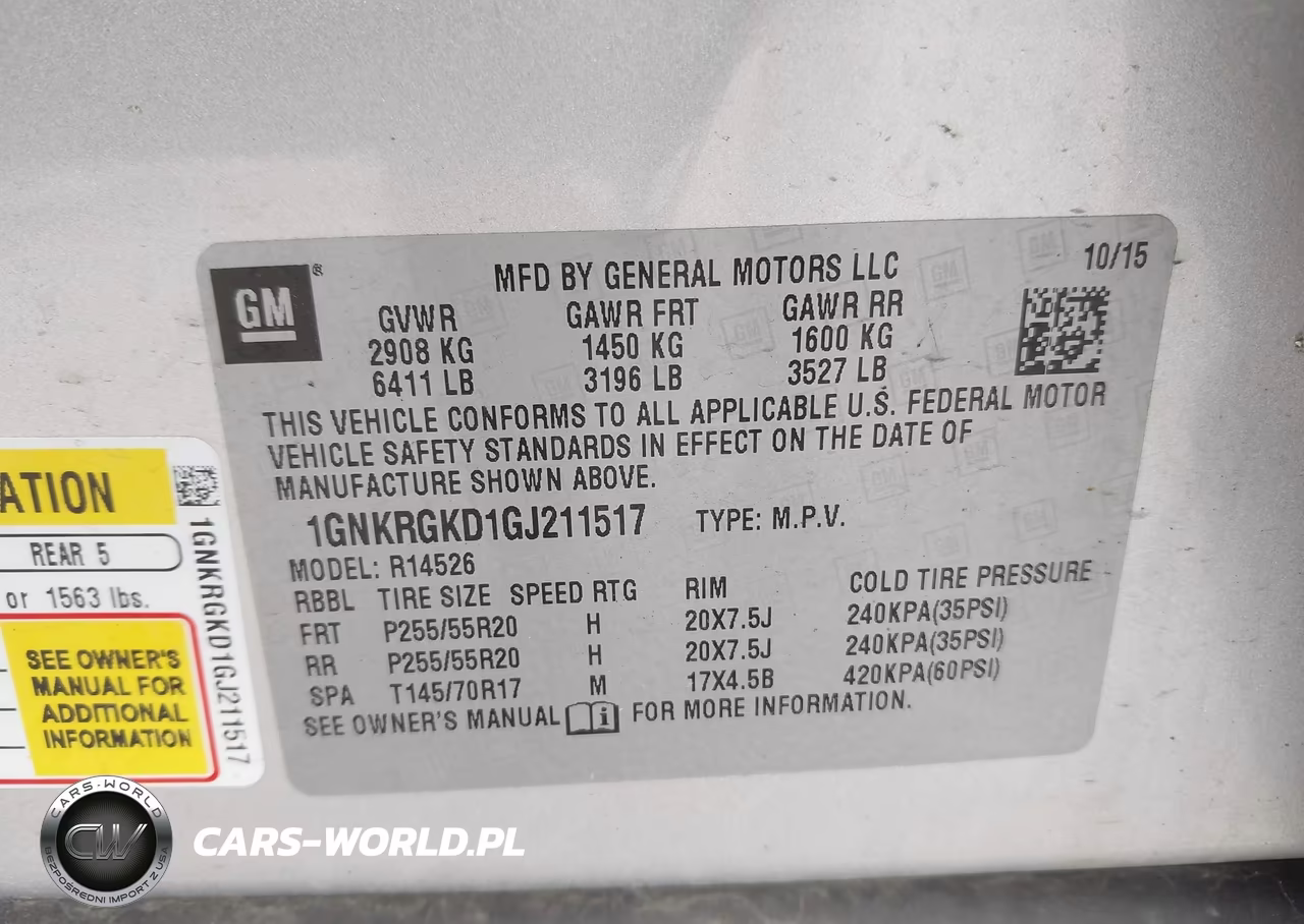2016 Chevrolet Traverse 1Lt VIN:1GNKRGKD1GJ211517 - 9