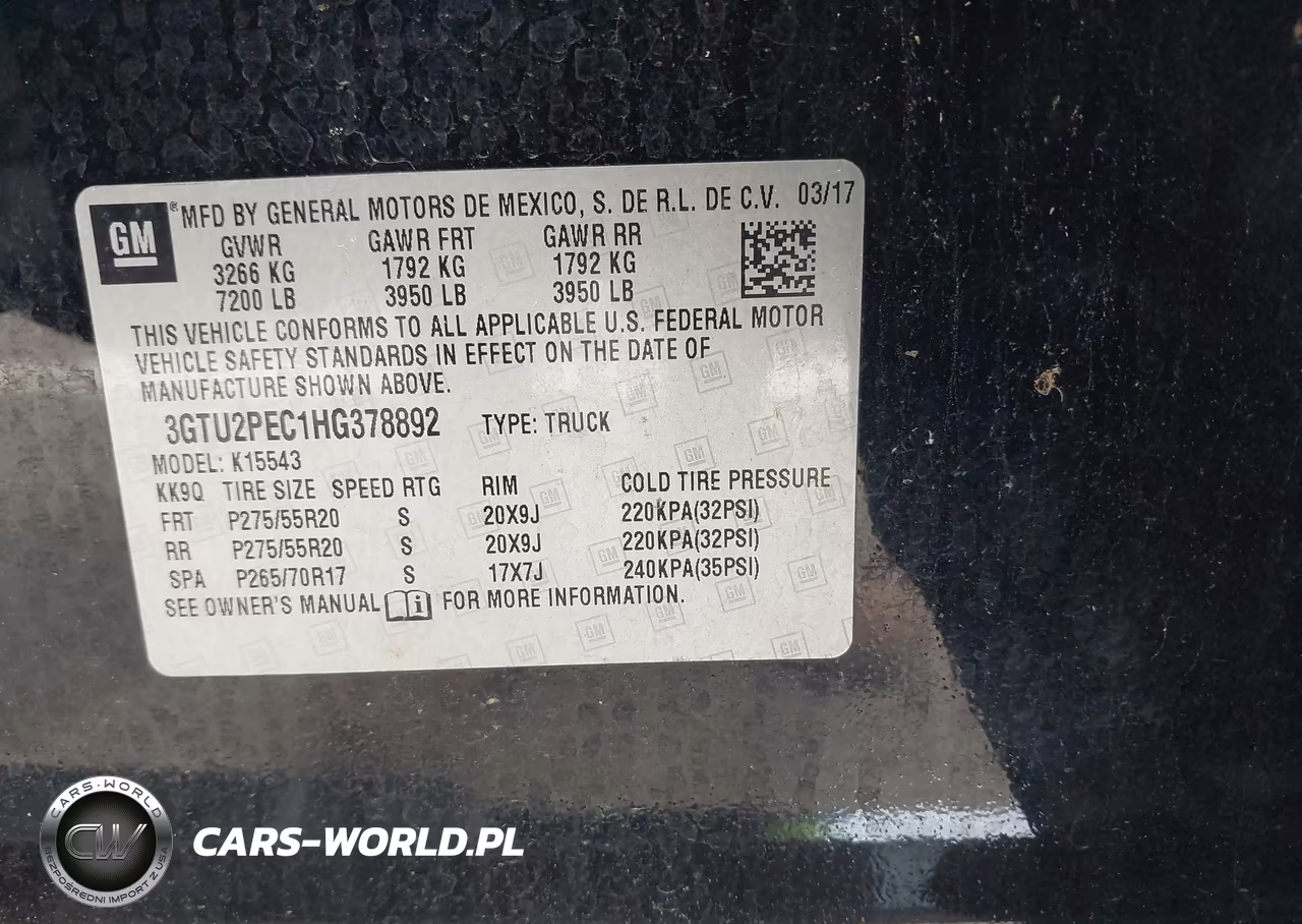 2017 GMC Sierra 1500 Denali VIN:3GTU2PEC1HG378892 - 9