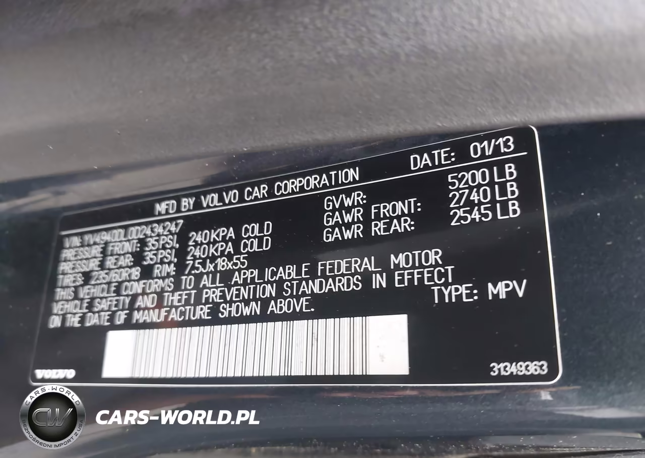 2013 Volvo Xc60 3.2-3.2 Platinum-3.2 Premier-3.2 Premier Plus VIN:YV4940DL0D2434247 - 9