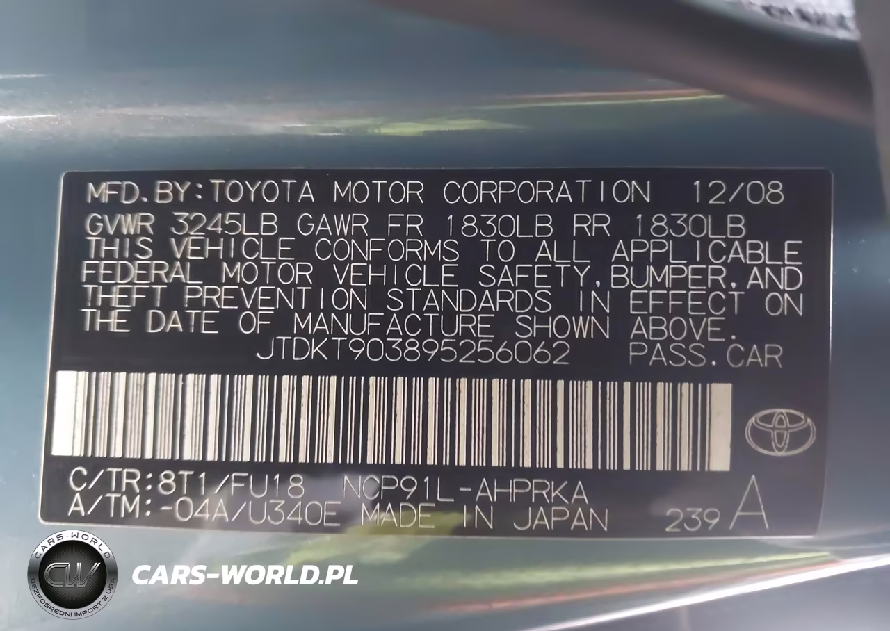 2009 Toyota Yaris VIN:JTDKT903895256062 - 9