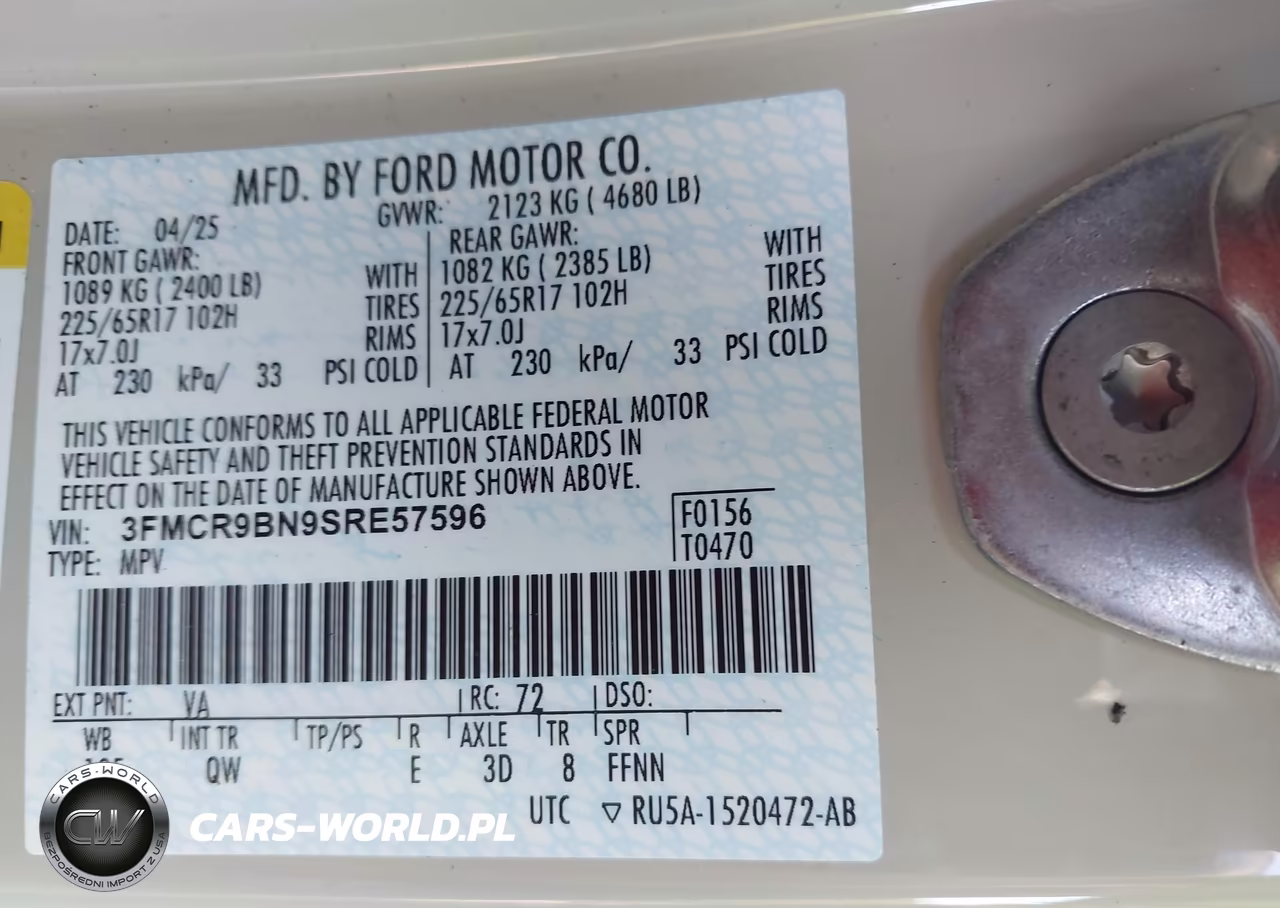2025 Ford Bronco Sport Big Bend VIN:3FMCR9BN9SRE57596 - 9