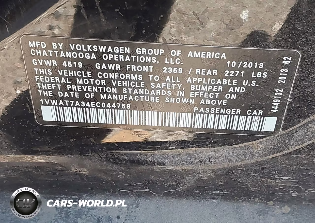 2014 Volkswagen Passat 1.8T S-1.8T Wolfsburg Edition VIN:1VWAT7A34EC044759 - 9
