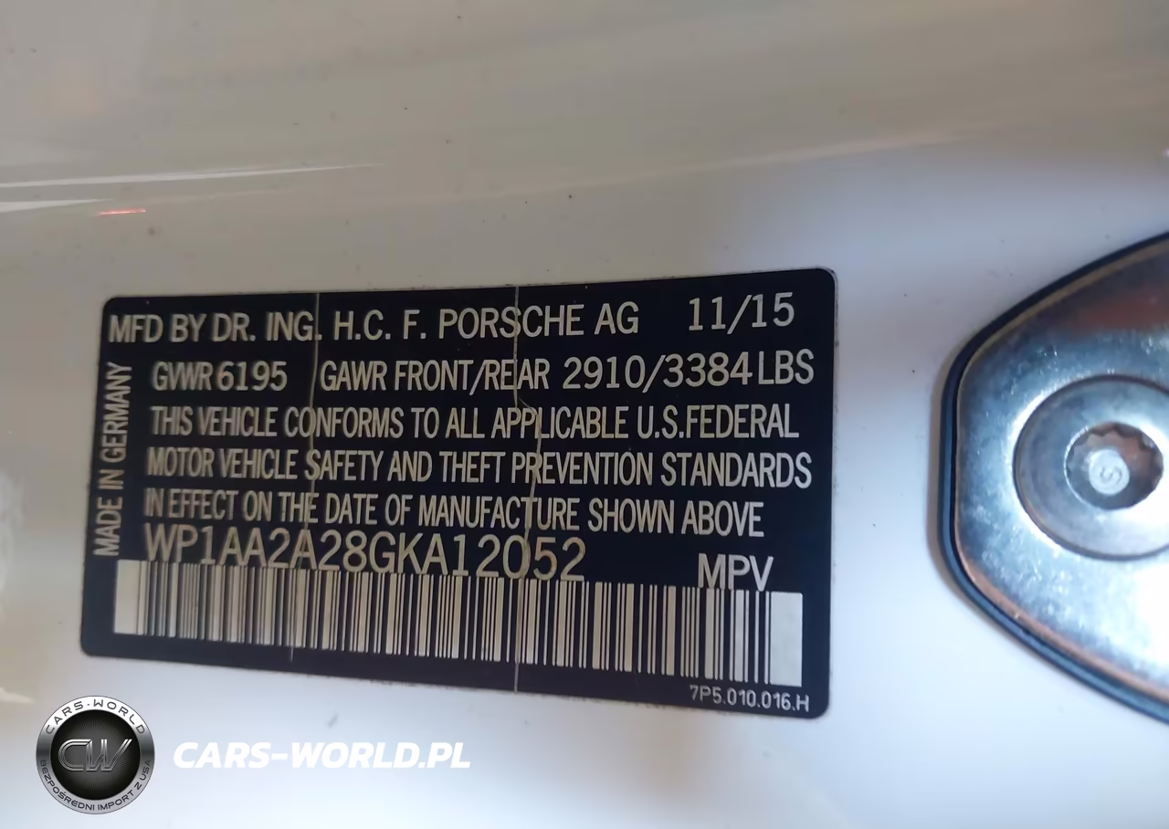 2016 Porsche Cayenne VIN:WP1AA2A28GKA12052 - 9