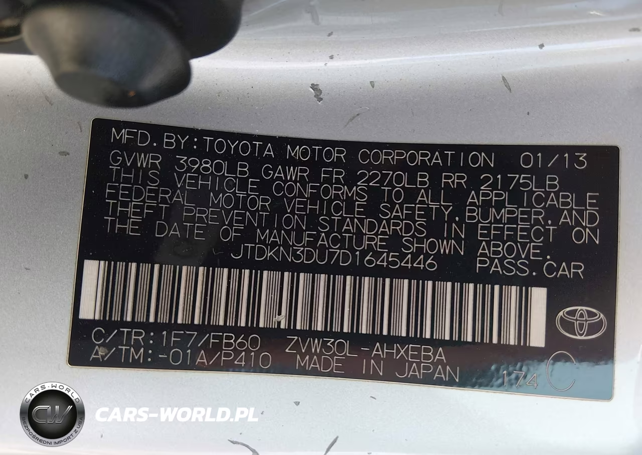 2013 Toyota Prius Two VIN:JTDKN3DU7D1645446 - 9