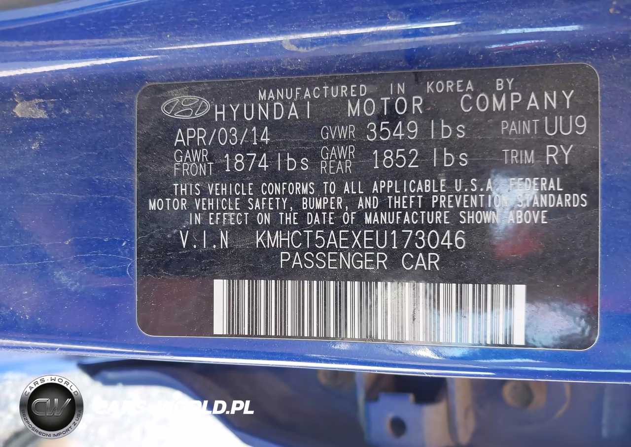 2014 Hyundai Accent Gs VIN:KMHCT5AEXEU173046 - 9
