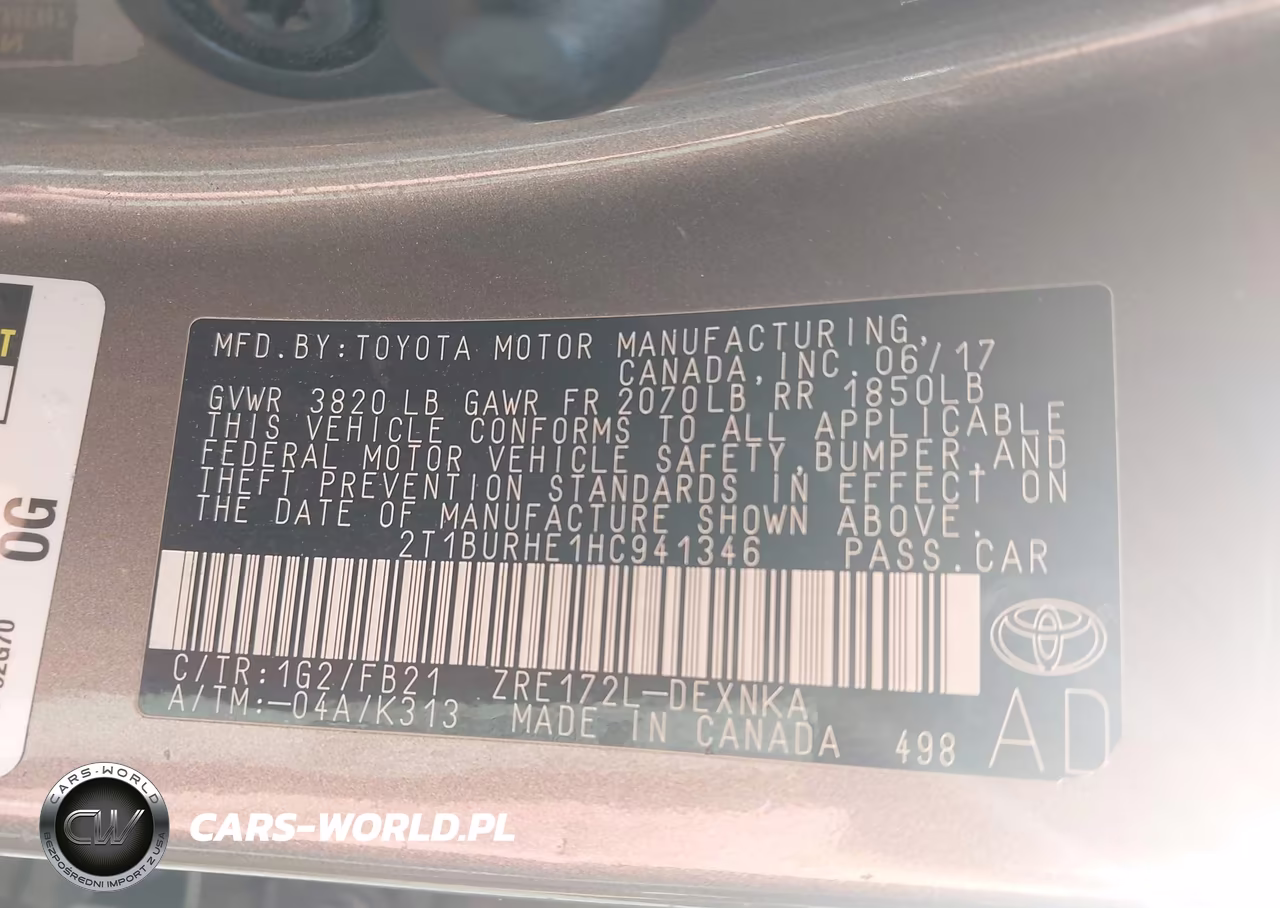 2017 Toyota Corolla Le VIN:2T1BURHE1HC941346 - 9