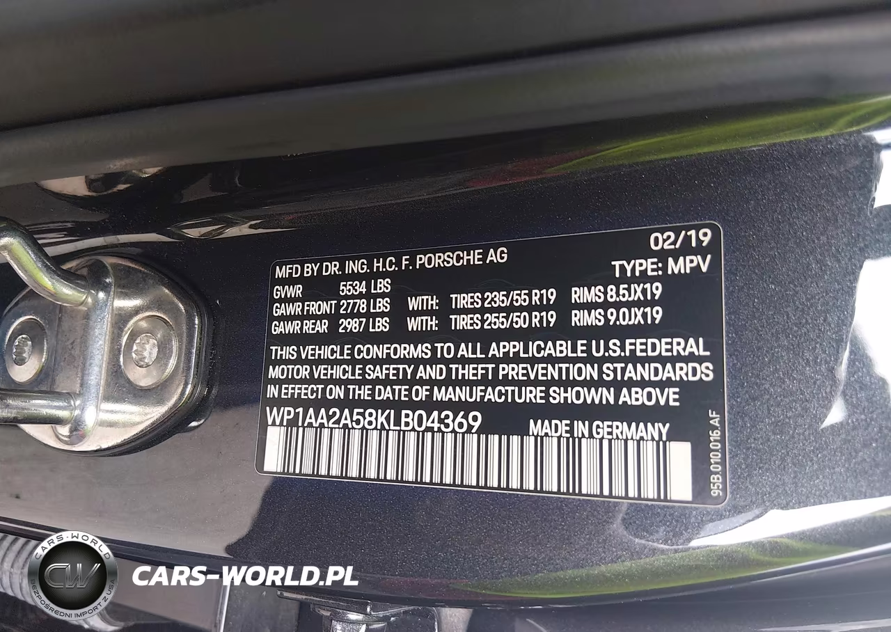 2019 Porsche Macan VIN:WP1AA2A58KLB04369 - 9