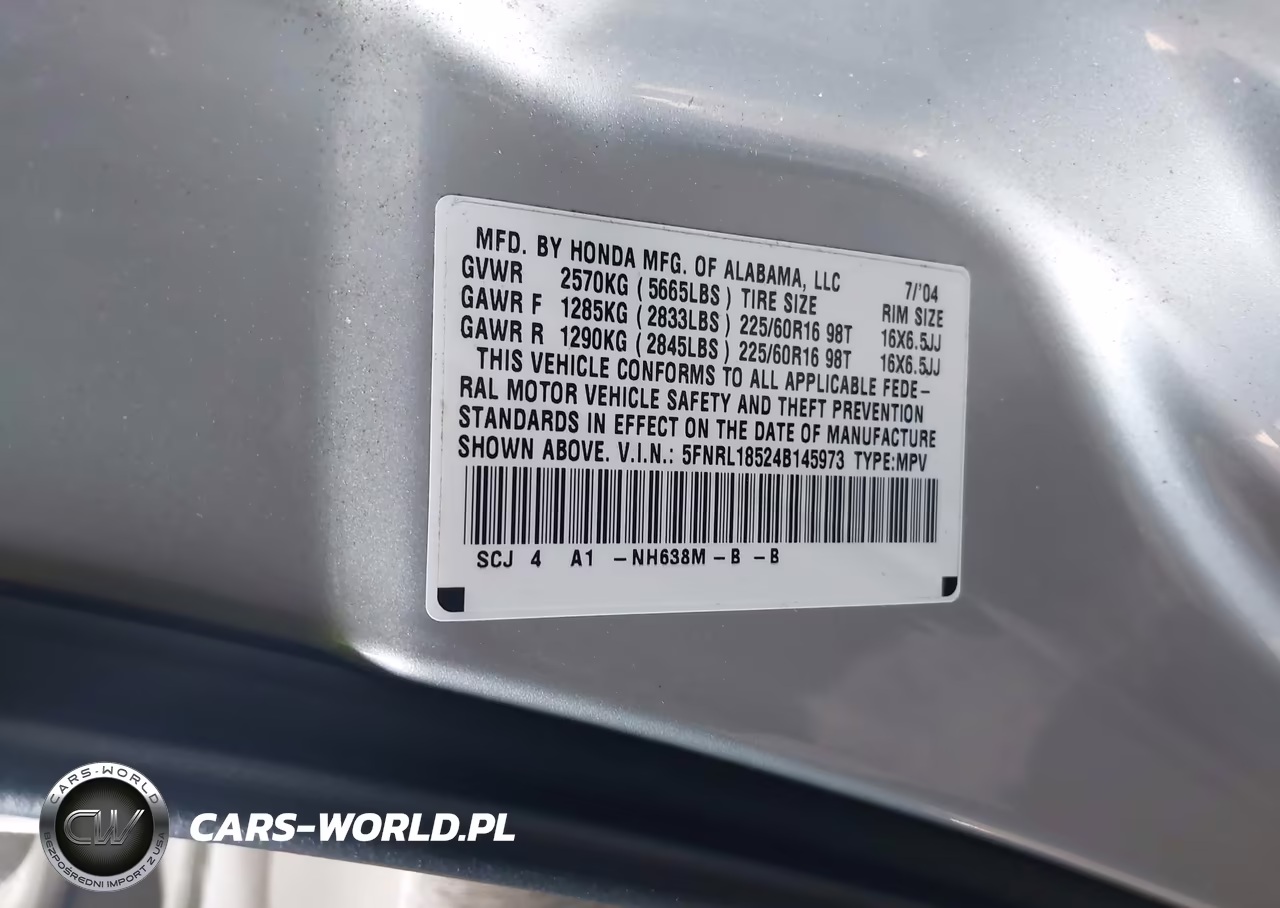 2004 Honda Odyssey Lx VIN:5FNRL18524B145973 - 9