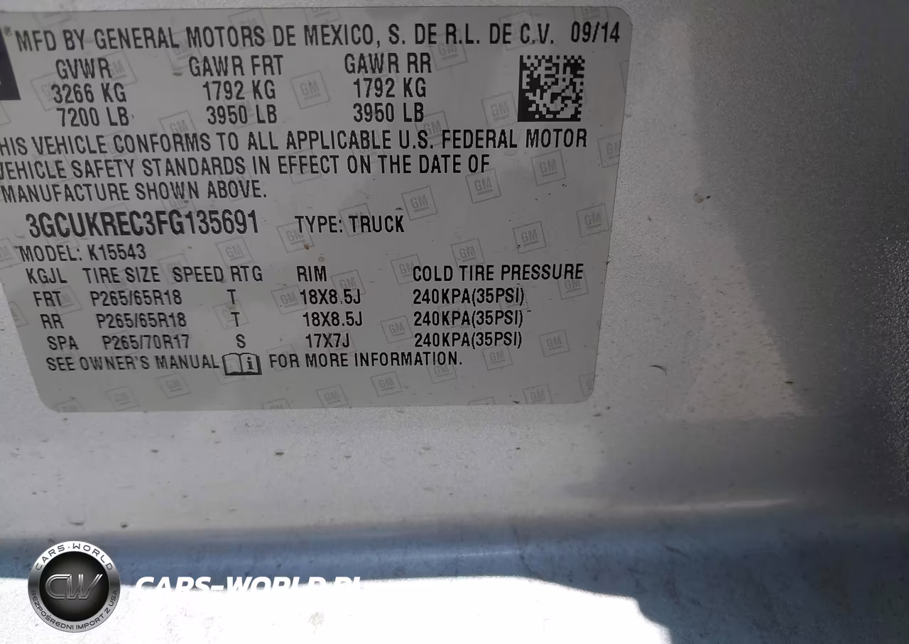 2015 Chevrolet Silverado 1500 Lt VIN:3GCUKREC3FG135691 - 9