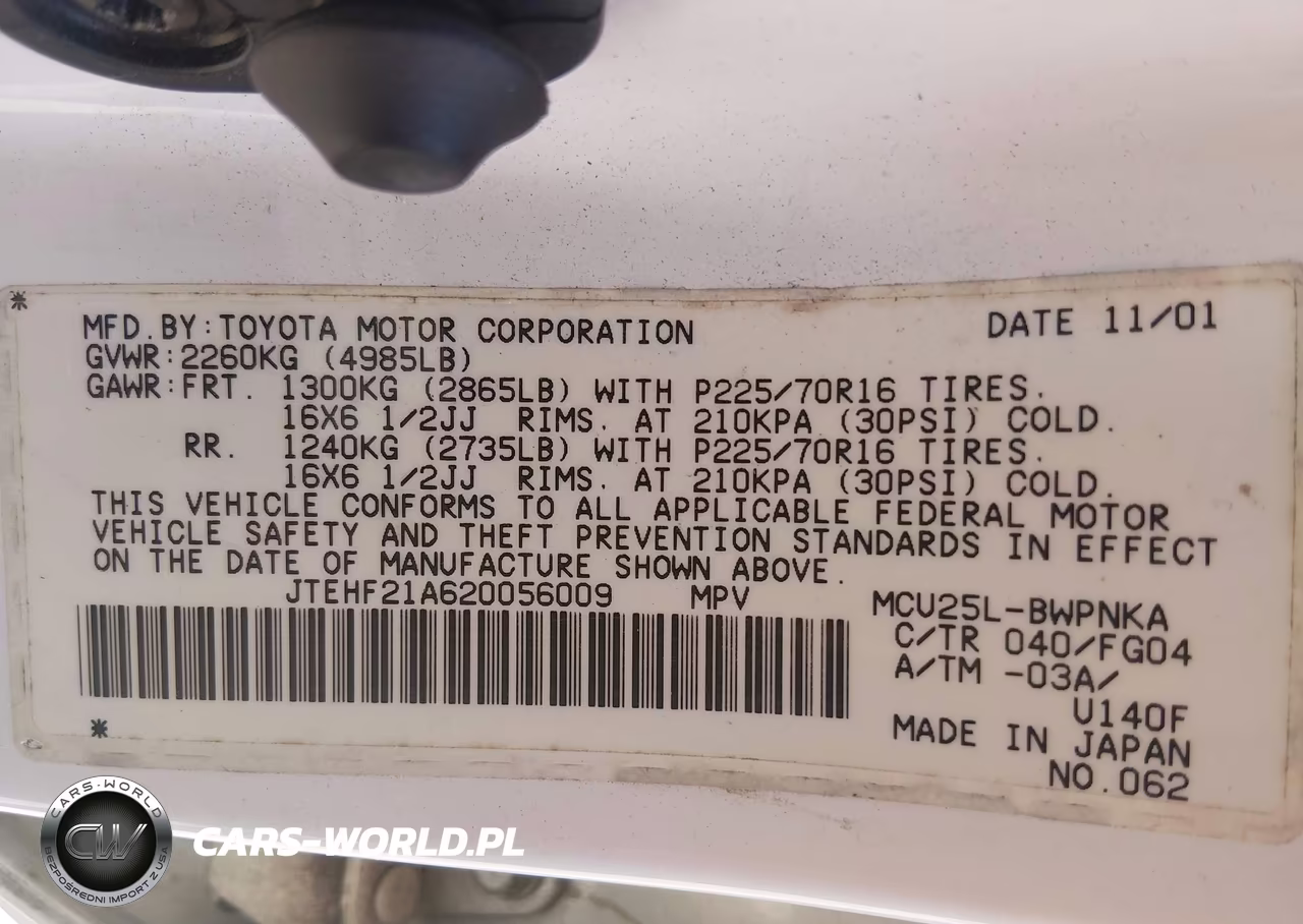 2002 Toyota Highlander V6 VIN:JTEHF21A620056009 - 9