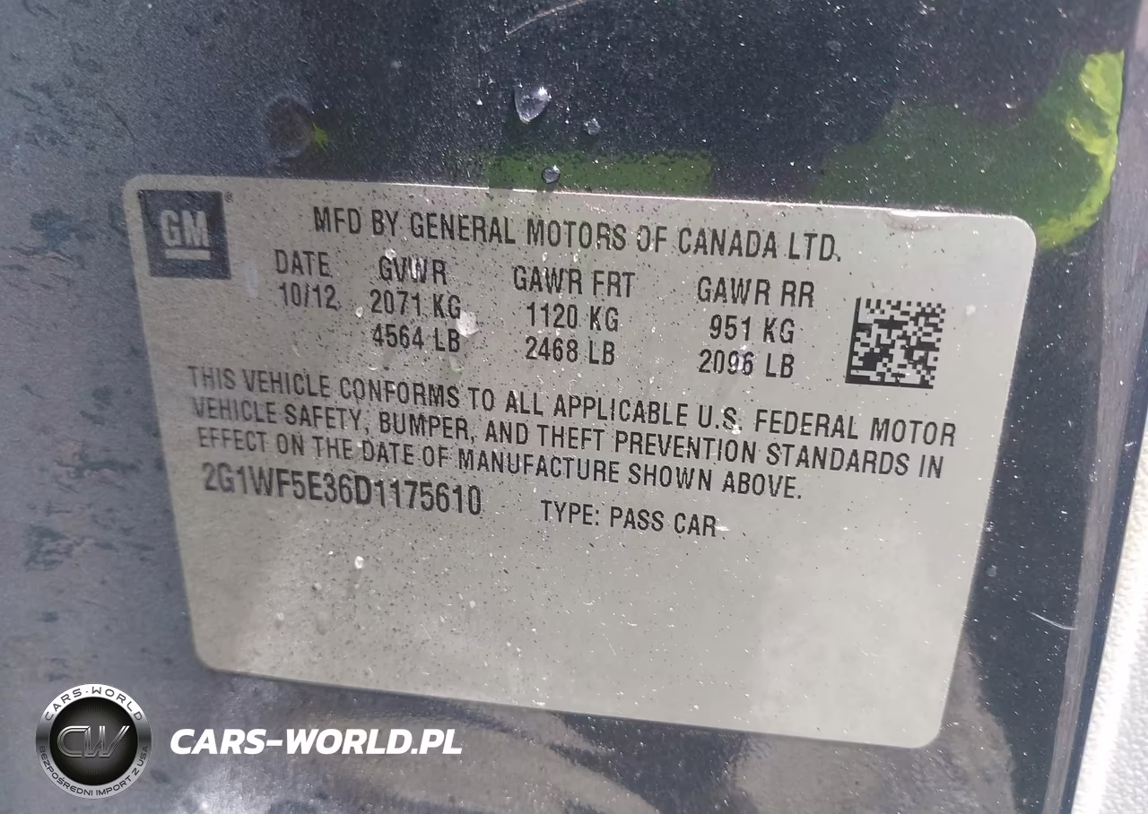 2013 Chevrolet Impala Ls VIN:2G1WF5E36D1175610 - 9