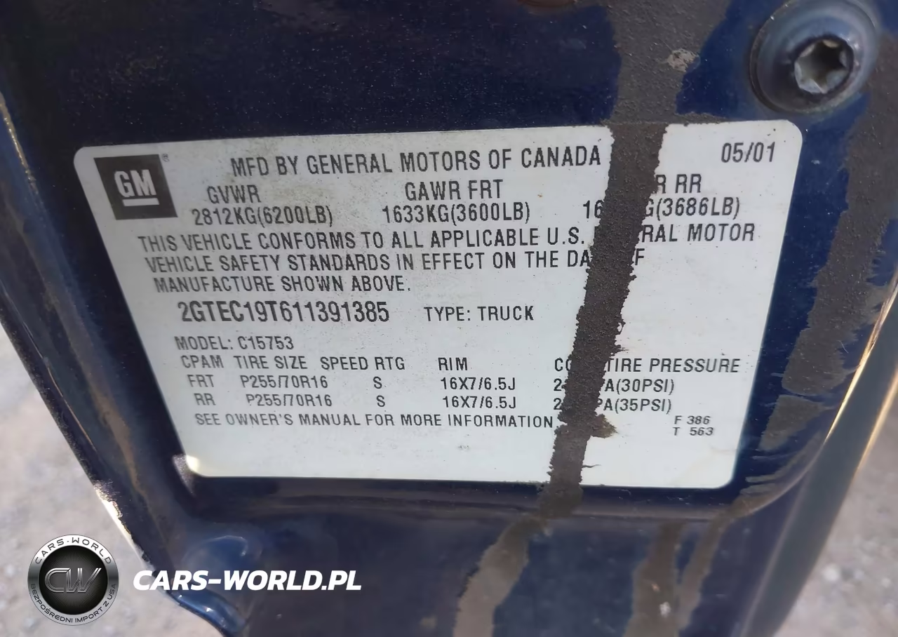 2001 GMC Sierra 1500 Sle VIN:2GTEC19T611391385 - 9