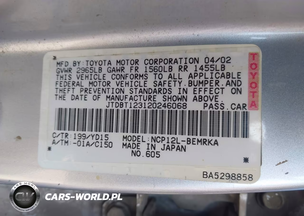2002 Toyota Echo VIN:JTDBT123120246068 - 9