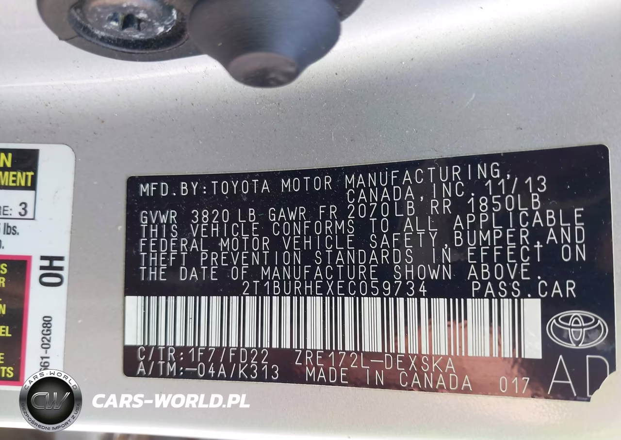 2014 Toyota Corolla S Plus VIN:2T1BURHEXEC059734 - 9