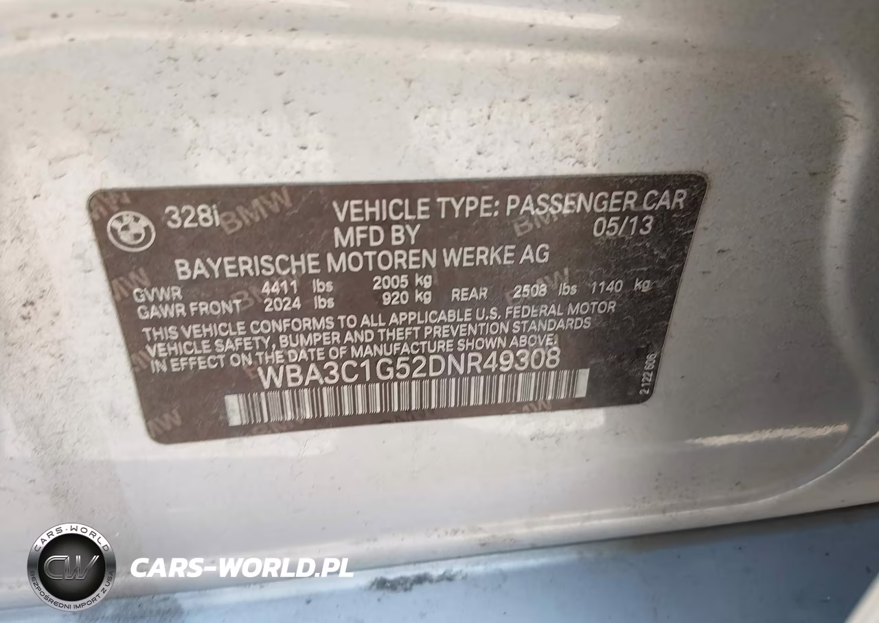 2013 BMW 328I VIN:WBA3C1G52DNR49308 - 9