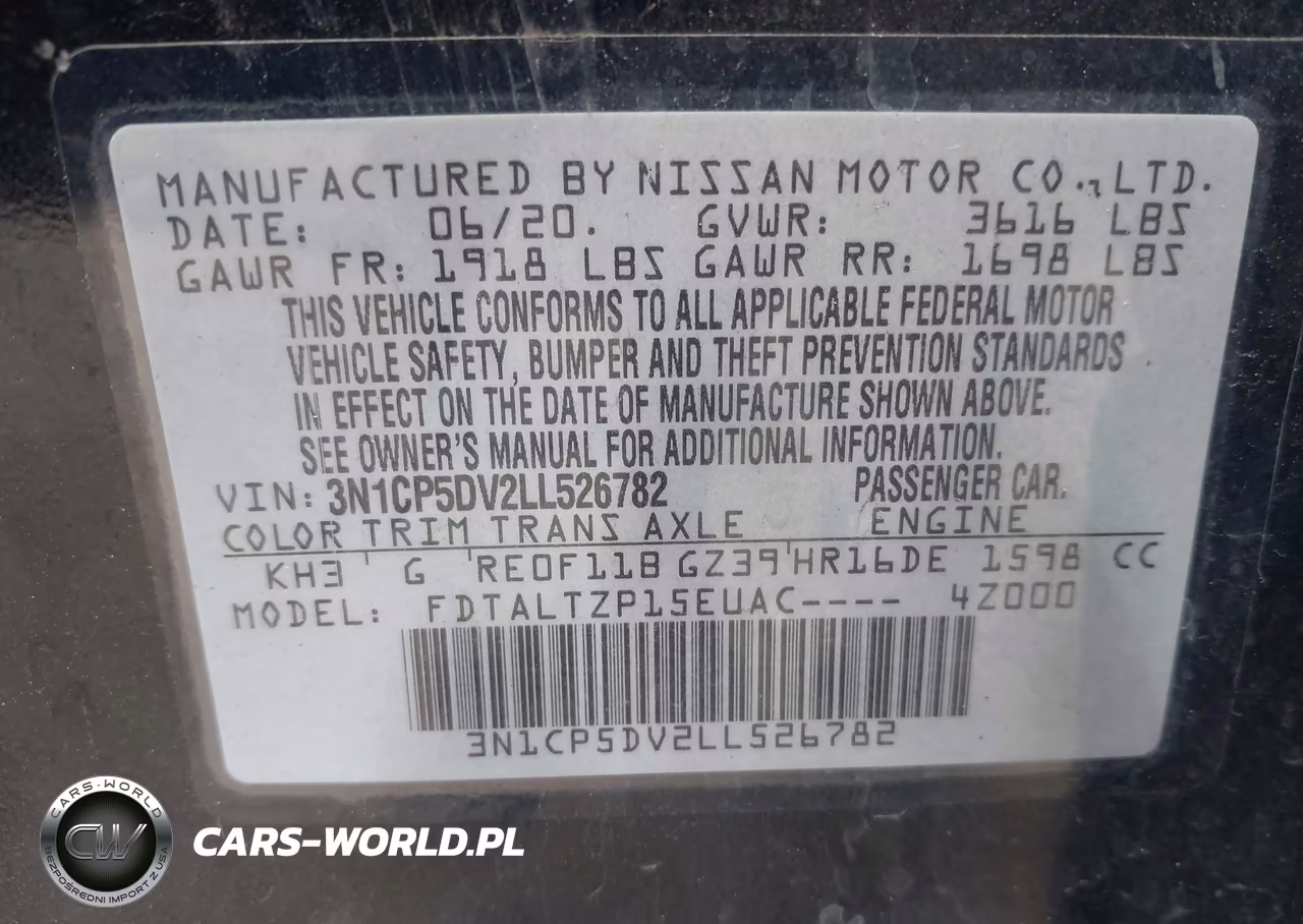 2020 Nissan Kicks Sr Xtronic Cvt VIN:3N1CP5DV2LL526782 - 9