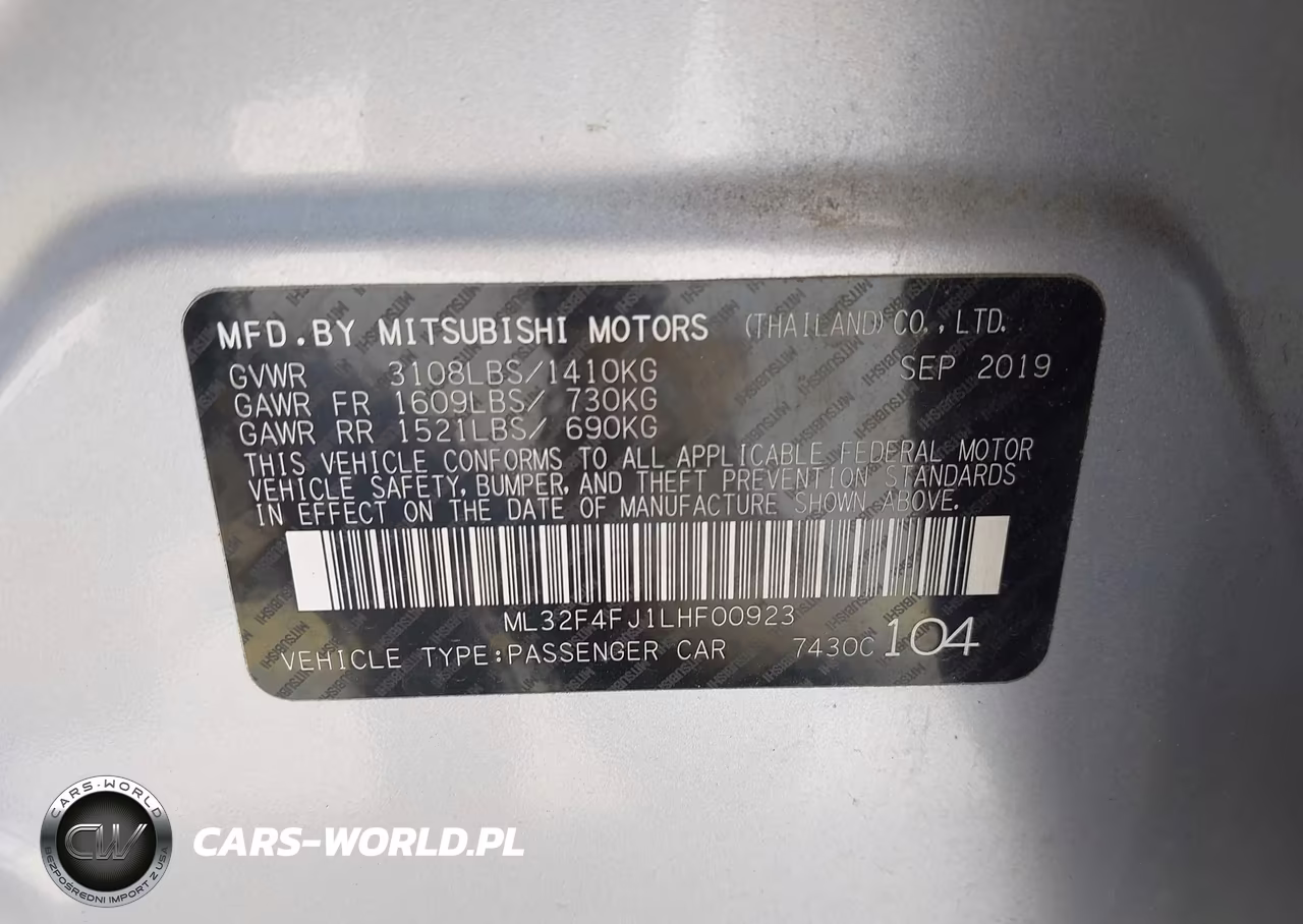 2020 Mitsubishi Mirage G4 Le VIN:ML32F4FJ1LHF00923 - 9