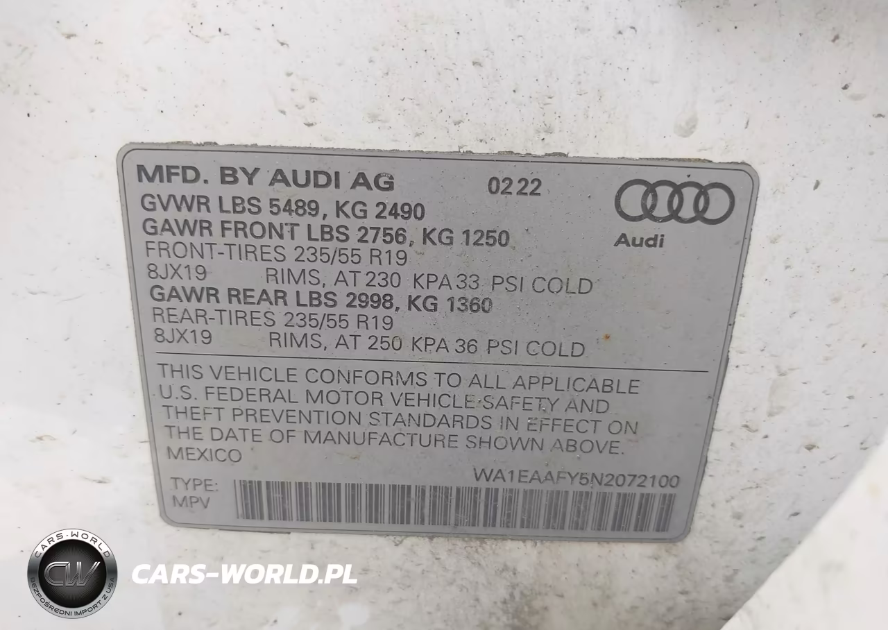 2022 Audi Q5 Premium Plus 45 Tfsi S Line Quattro S Tronic VIN:WA1EAAFY5N2072100 - 9