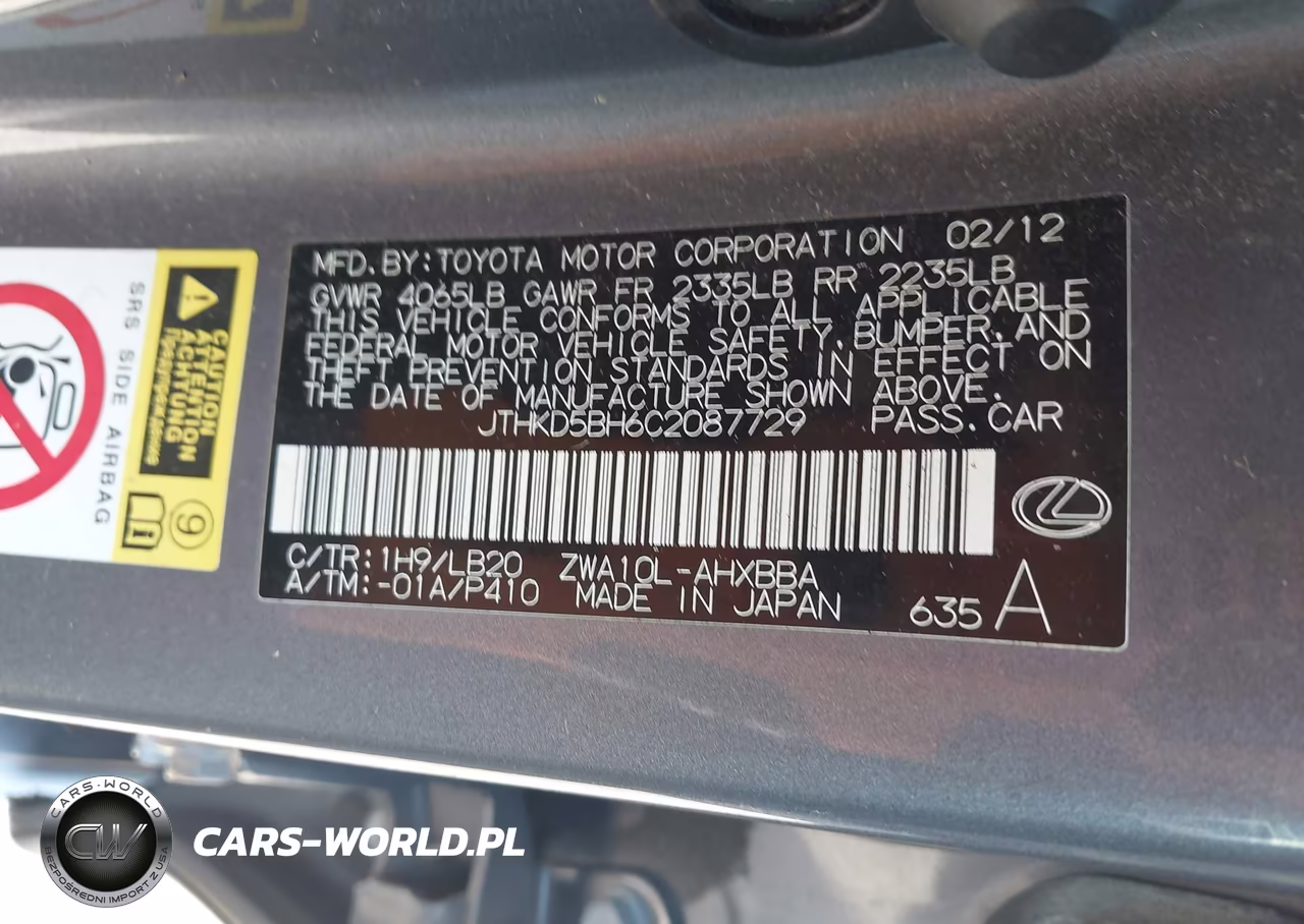 2012 Lexus Ct 200H Premium VIN:JTHKD5BH6C2087729 - 9