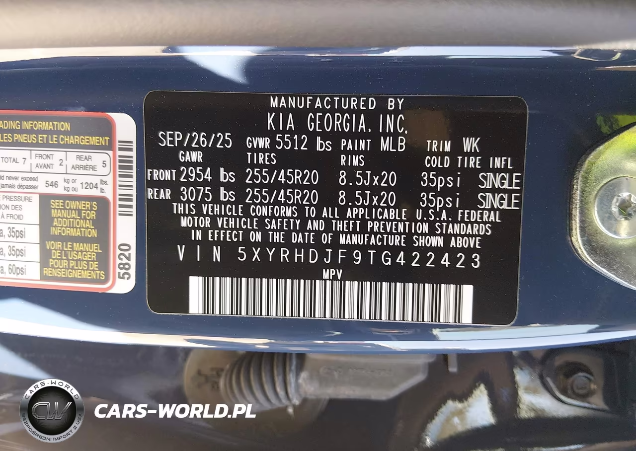 2026 Kia Sorento Ex VIN:5XYRHDJF9TG422423 - 9