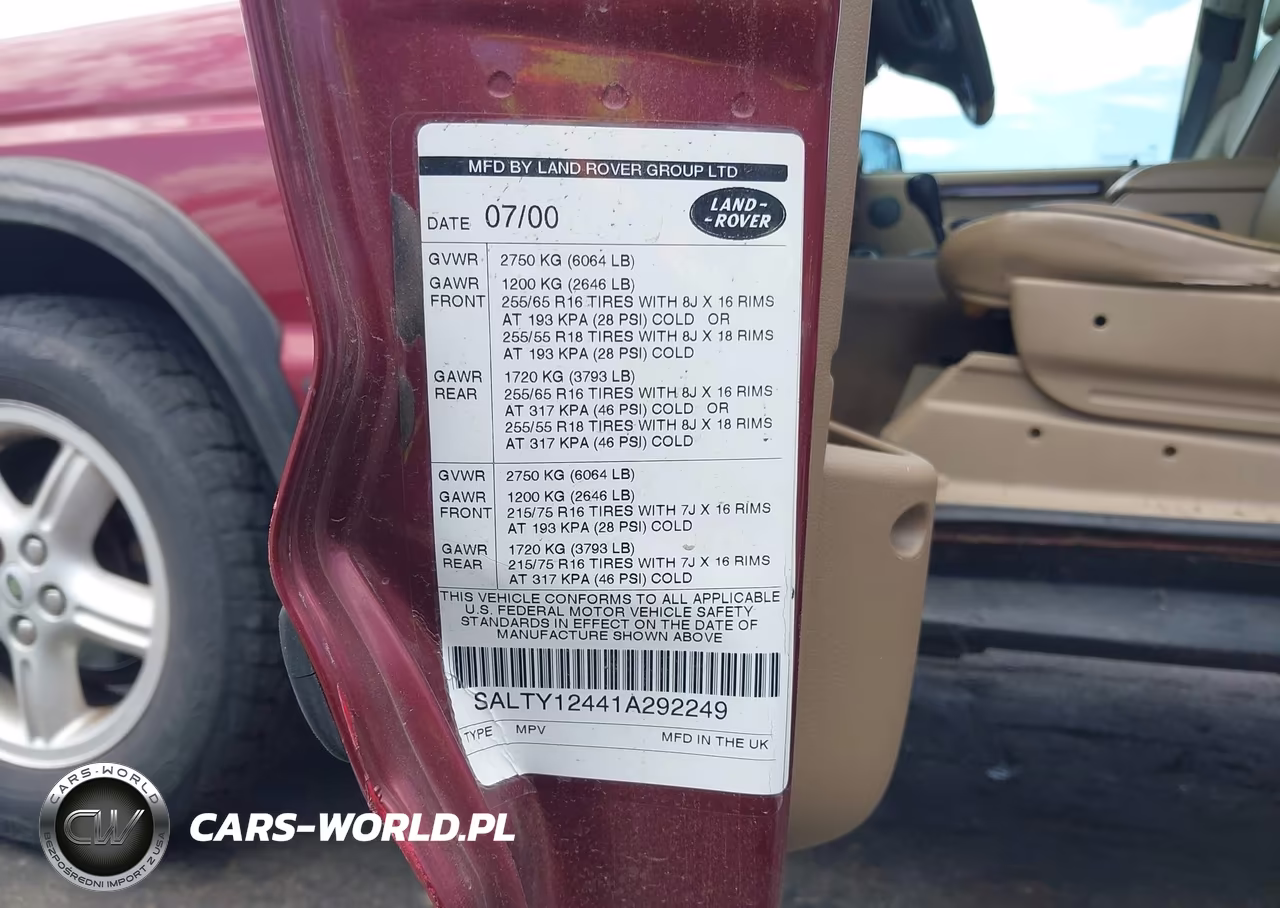 2001 Land Rover Discovery Series Ii VIN:SALTY12441A292249 - 9