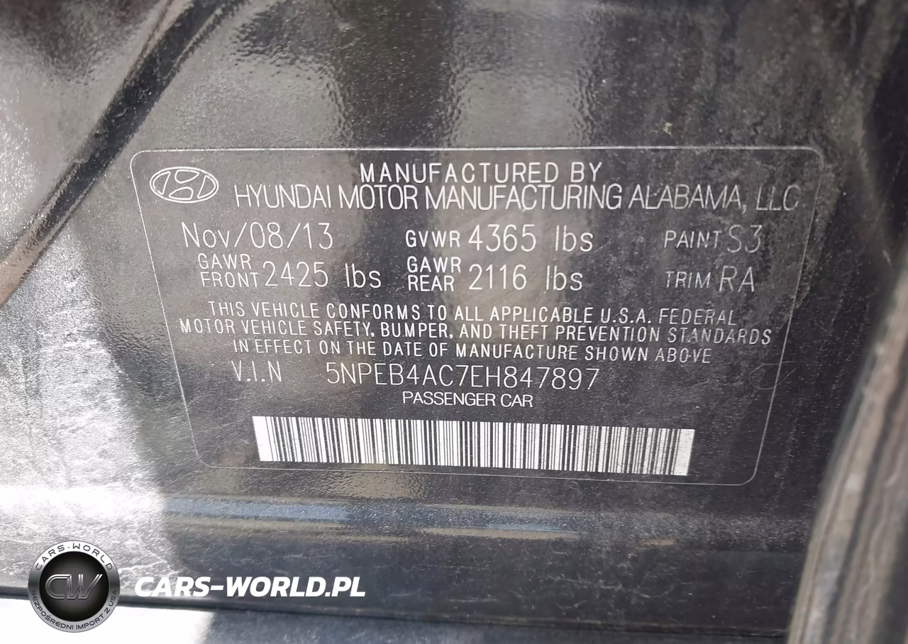 2014 Hyundai Sonata Gls VIN:5NPEB4AC7EH847897 - 9