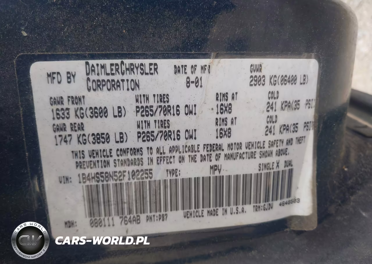 2002 Dodge Durango Slt Plus VIN:1B4HS58N52F102255 - 9