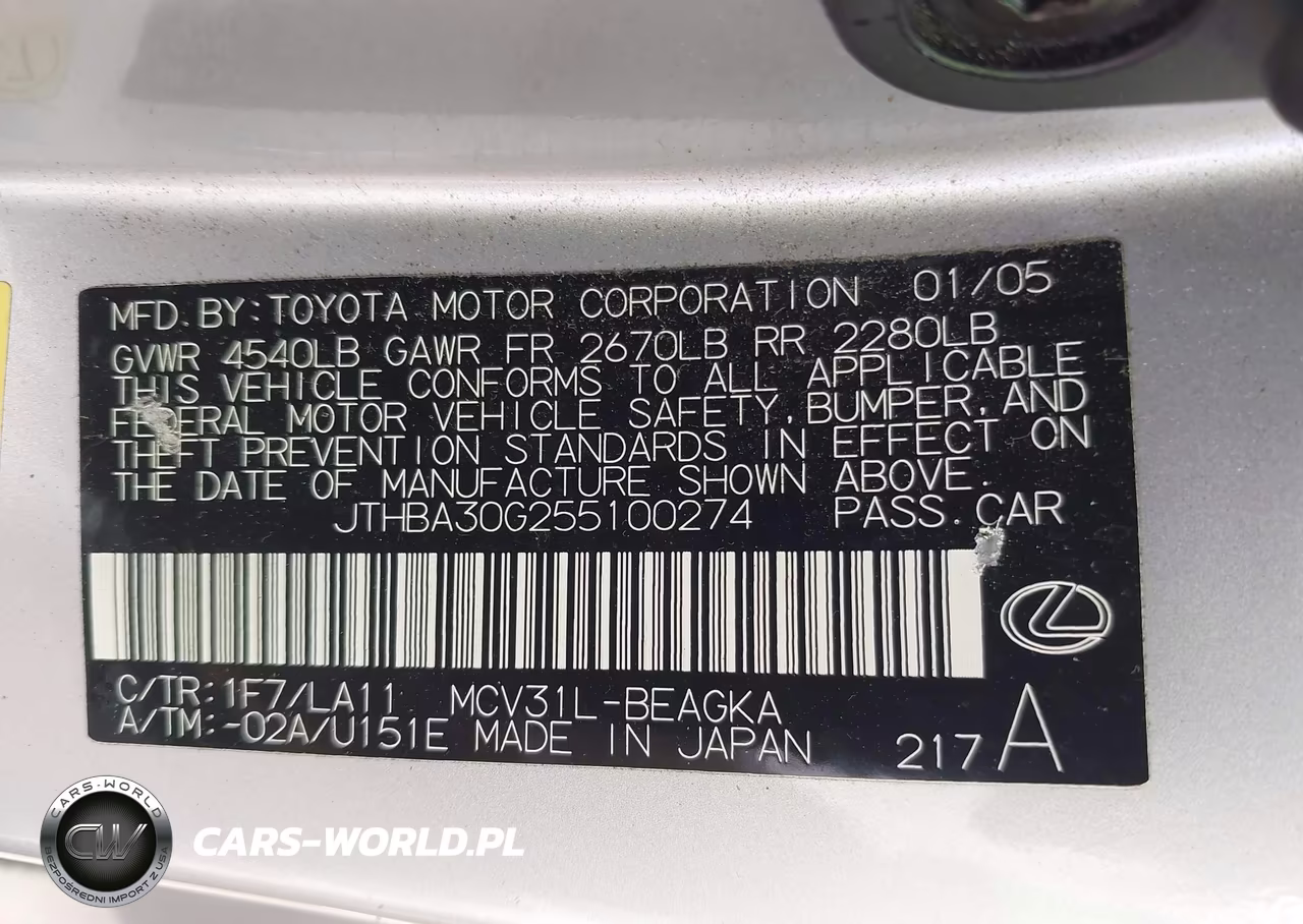2005 Lexus Es 330 VIN:JTHBA30G255100274 - 9