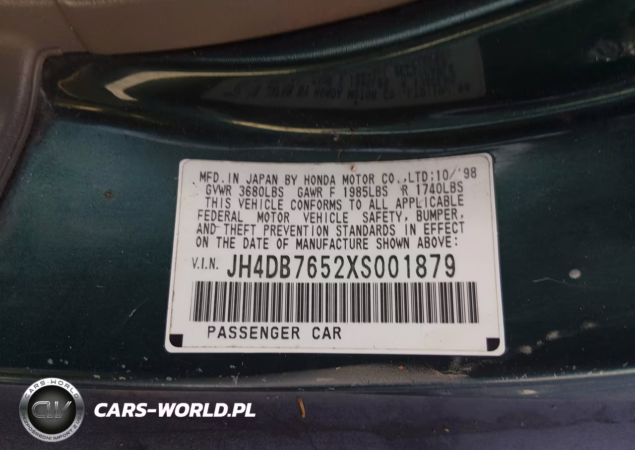 1999 Acura Integra Ls VIN:JH4DB7652XS001879 - 9