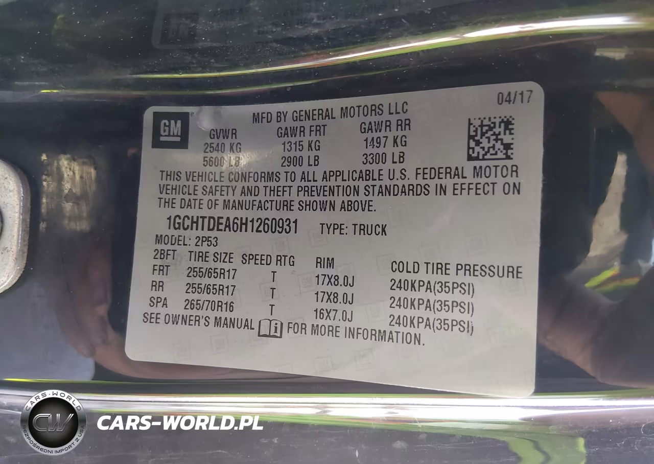 2017 Chevrolet Colorado 4Wd Z71 VIN:1GCHTDEA6H1260931 - 9