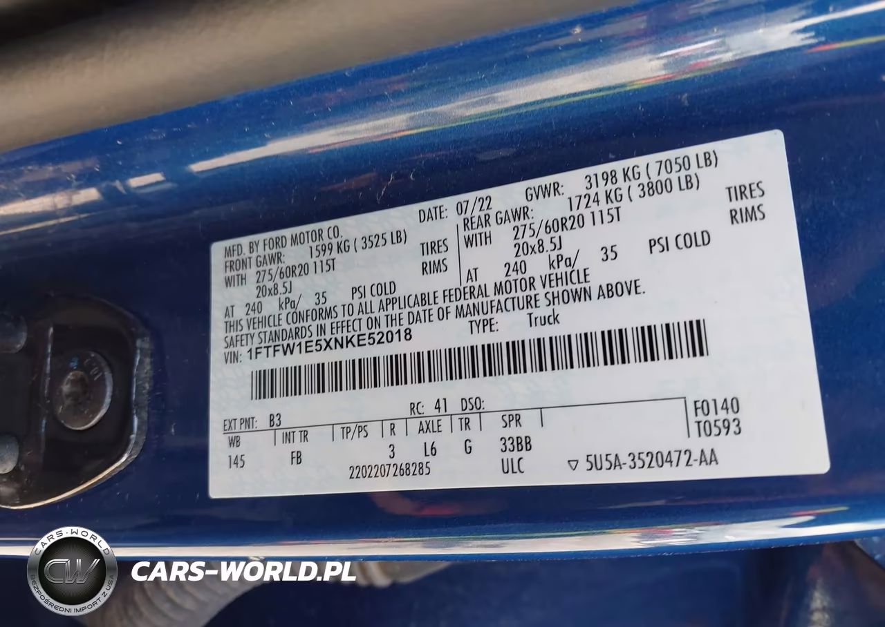 2022 Ford F-150 Xlt VIN:1FTFW1E5XNKE52018 - 9