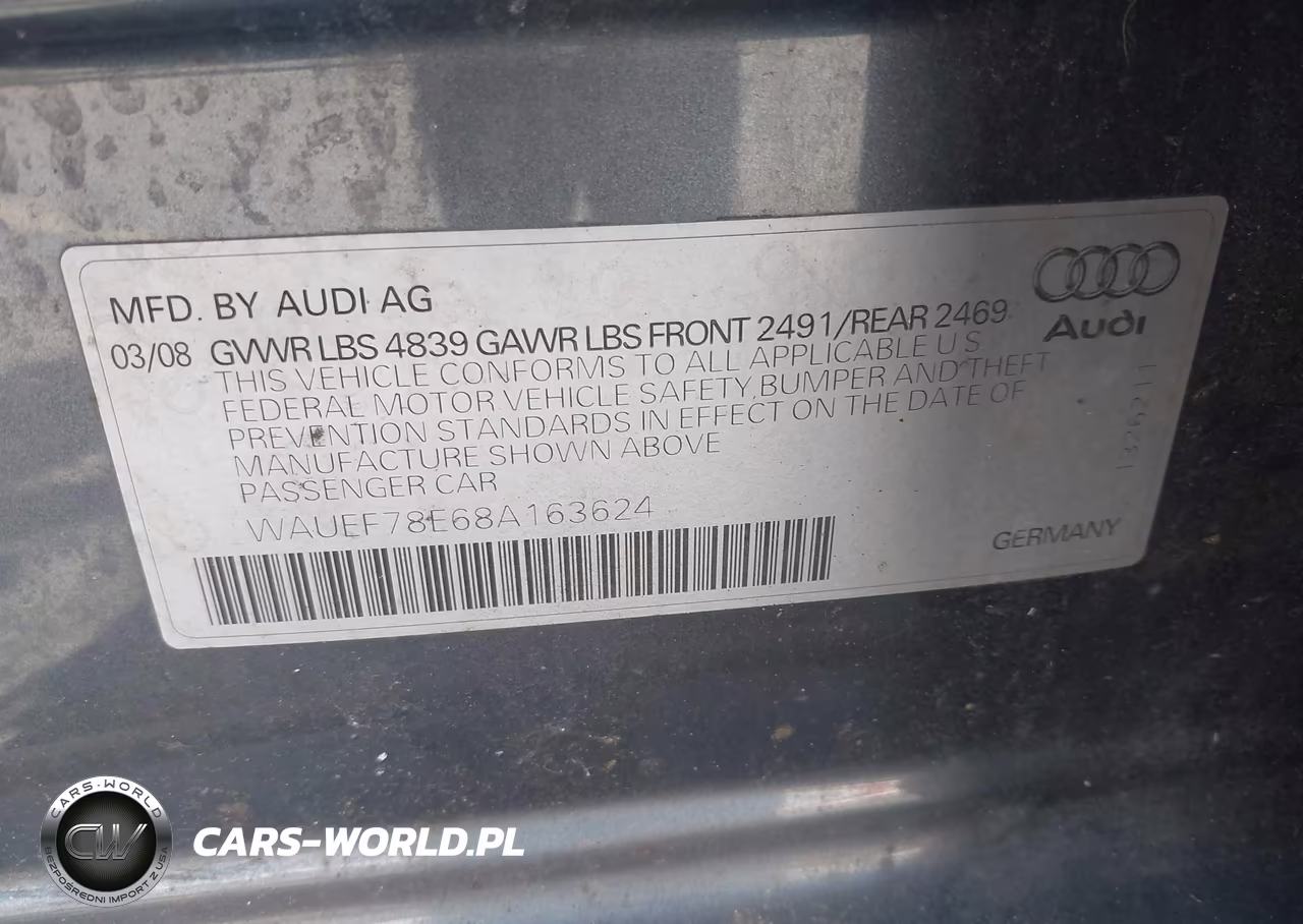 2008 Audi A4 2.0T-2.0T Special Edition VIN:WAUEF78E68A163624 - 9