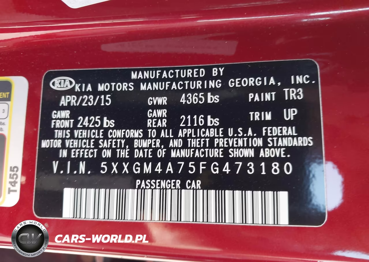 2015 Kia Optima Lx VIN:5XXGM4A75FG473180 - 9