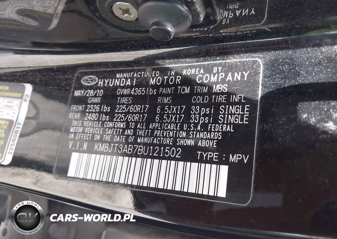 2011 Hyundai Tucson Gl VIN:KM8JT3AB7BU121502 - 9