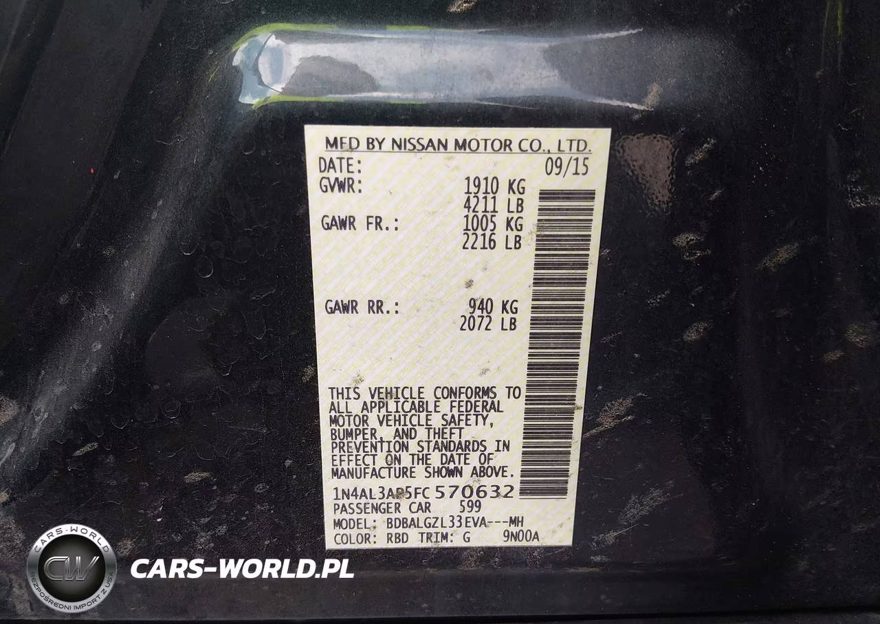 2015 Nissan Altima 2.5 S VIN:1N4AL3AP5FC570632 - 9