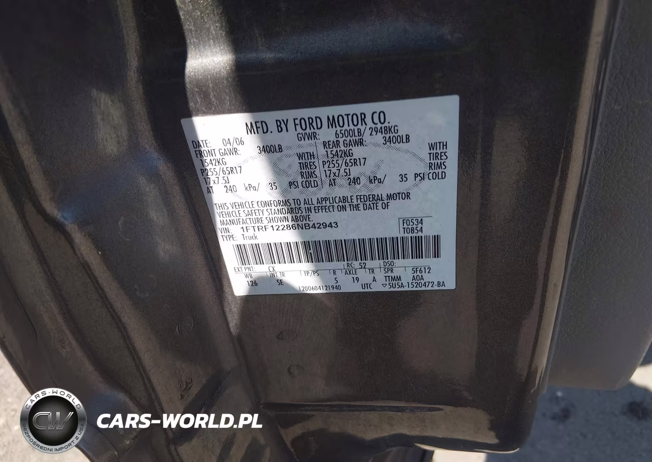 2006 Ford F-150 Stx-Xl-Xlt VIN:1FTRF12286NB42943 - 9