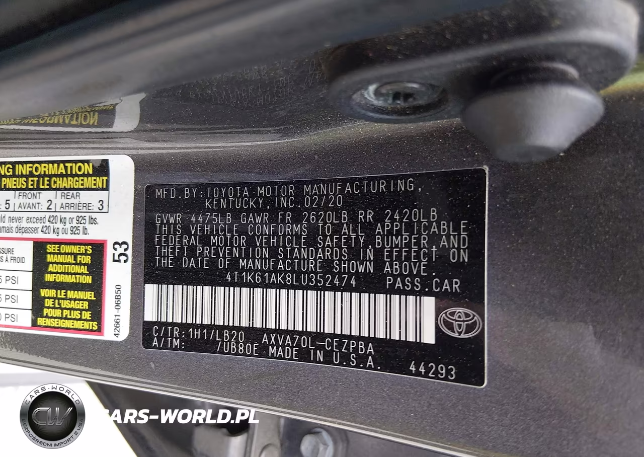 2020 Toyota Camry Xse VIN:4T1K61AK8LU352474 - 9