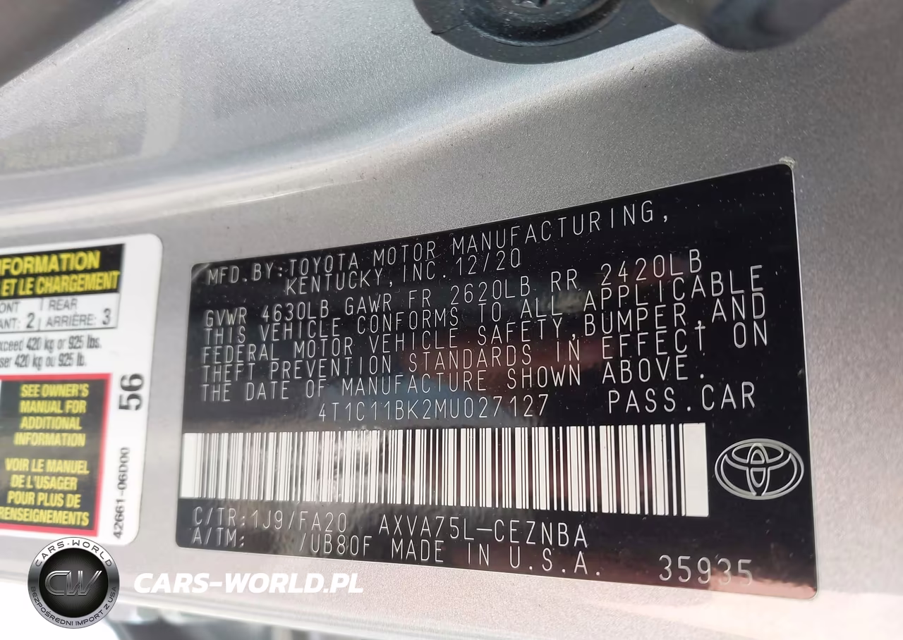 2021 Toyota Camry Le Awd VIN:4T1C11BK2MU027127 - 9