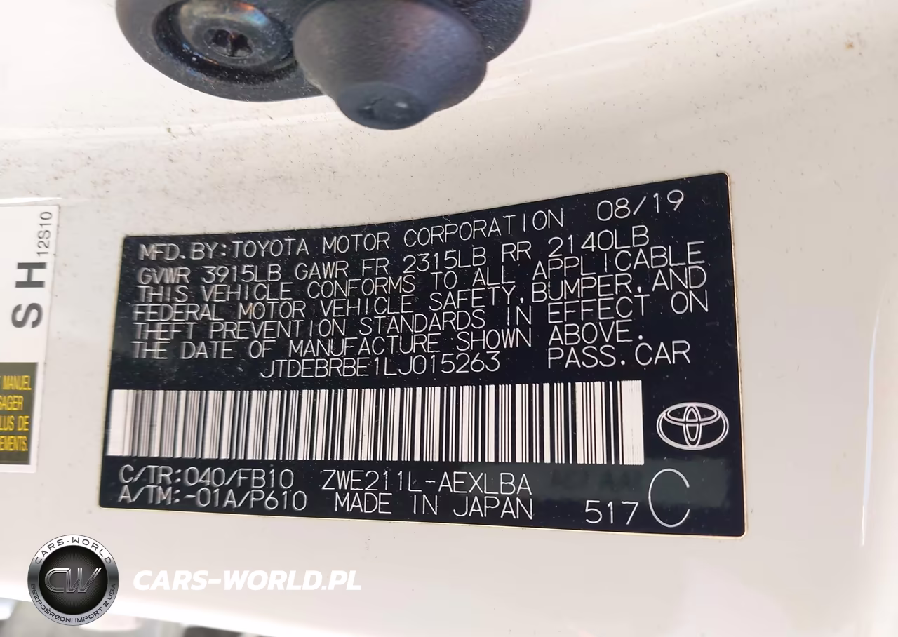 2020 Toyota Corolla Hybrid Le VIN:JTDEBRBE1LJ015263 - 9