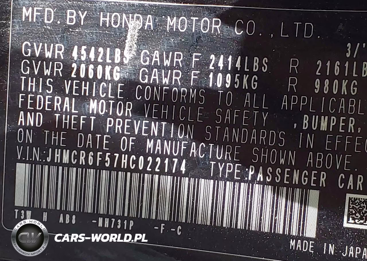 2017 Honda Accord Hybrid Ex-L VIN:JHMCR6F57HC022174 - 9