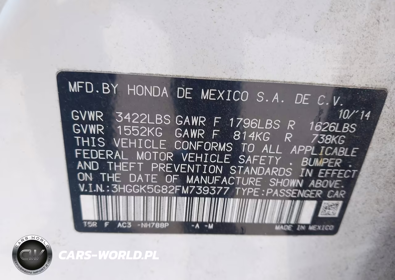 2015 Honda Fit Ex VIN:3HGGK5G82FM739377 - 9
