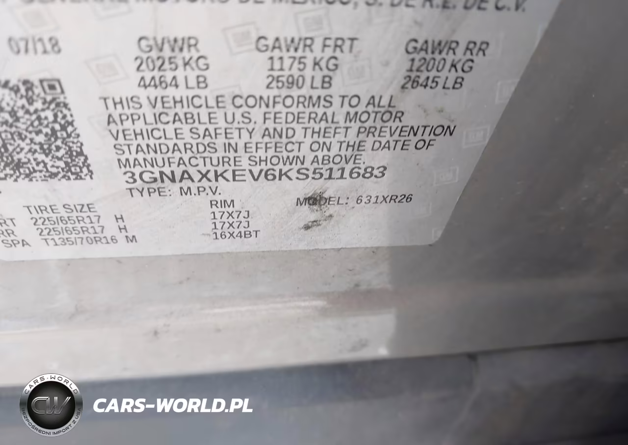 2019 Chevrolet Equinox Lt VIN:3GNAXKEV6KS511683 - 9
