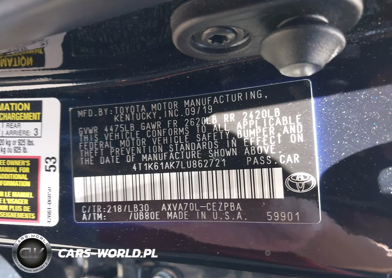 2020 Toyota Camry Xse VIN:4T1K61AK7LU862721 - 9