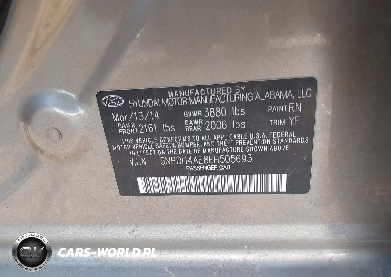2014 Hyundai Elantra Se VIN:5NPDH4AE8EH505693 - 9