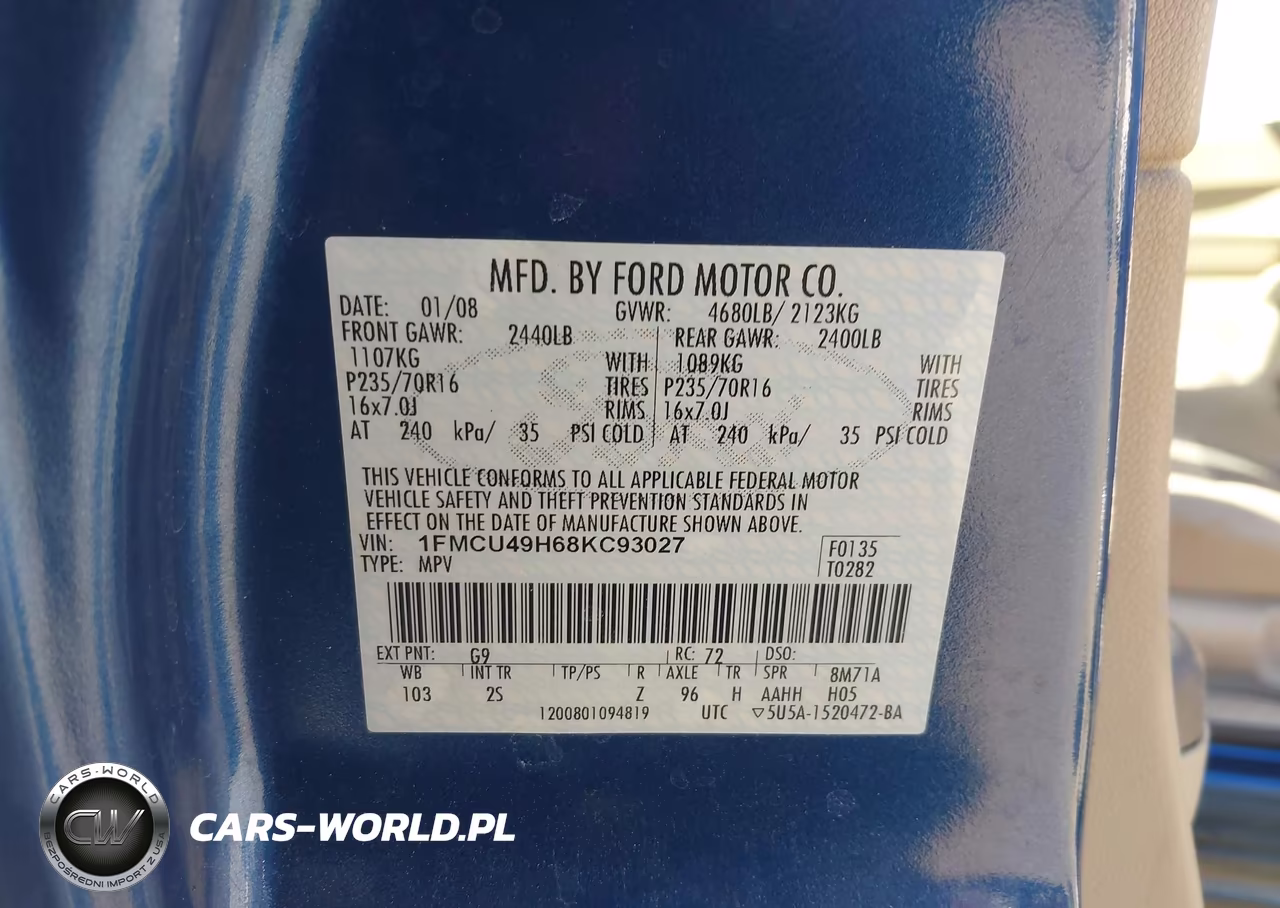 2008 Ford Escape Hybrid VIN:1FMCU49H68KC93027 - 9