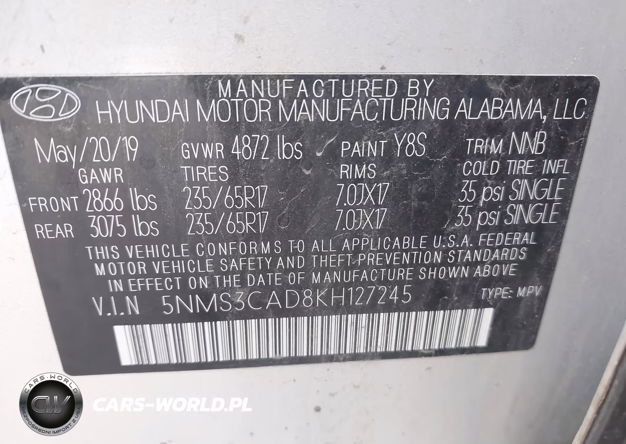 2019 Hyundai Santa Fe Sel VIN:5NMS3CAD8KH127245 - 9