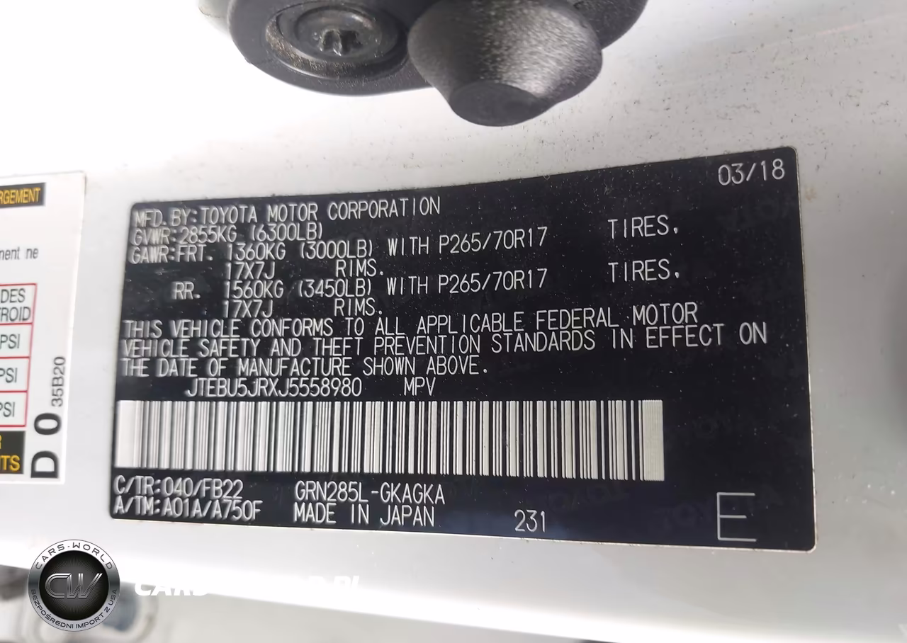 2018 Toyota 4Runner Sr5 VIN:JTEBU5JRXJ5558980 - 9