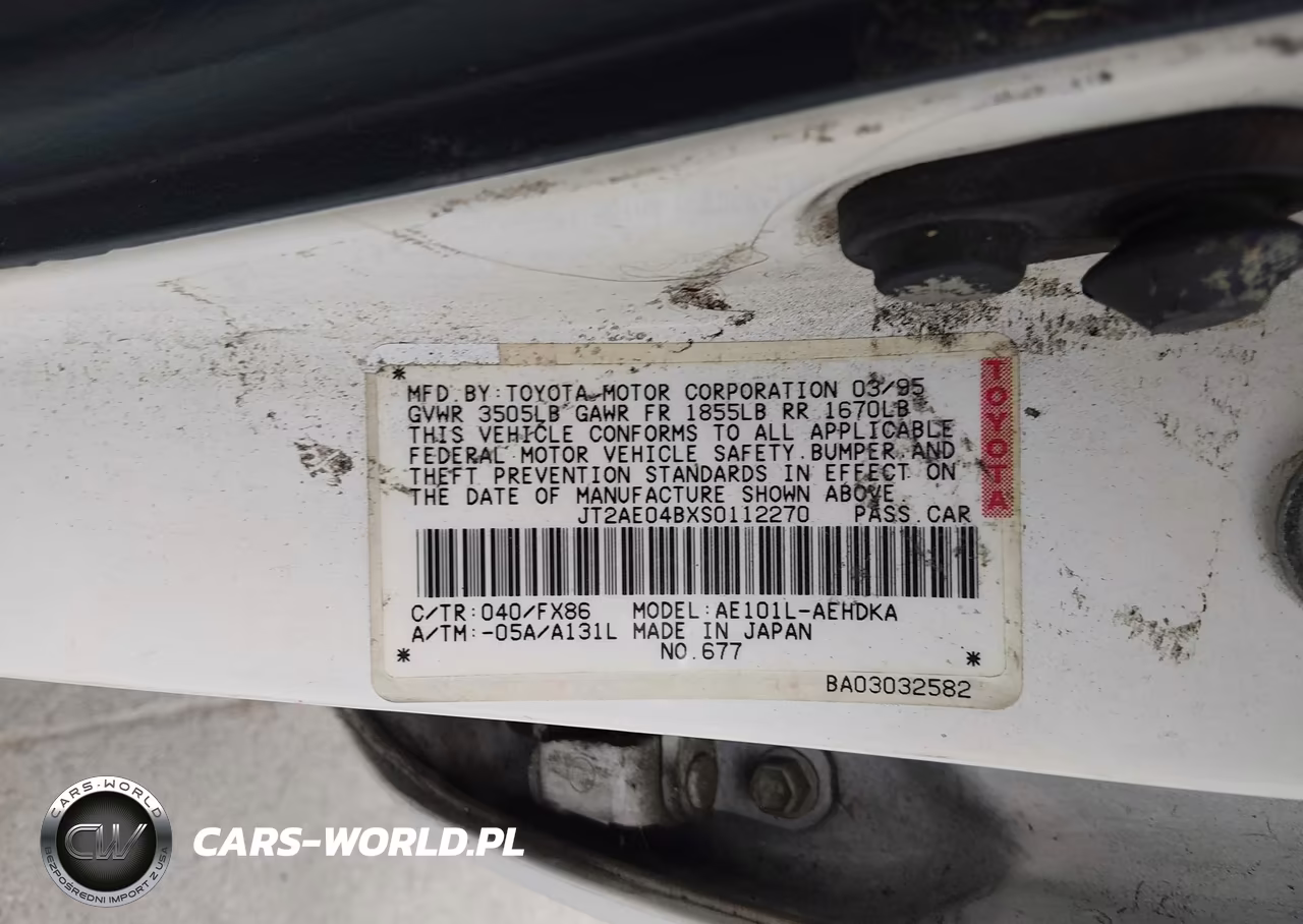 1995 Toyota Corolla VIN:JT2AE04BXS0112270 - 9