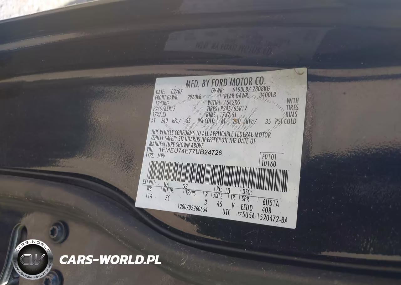 2007 Ford Explorer Eddie Bauer VIN:1FMEU74E77UB24726 - 9