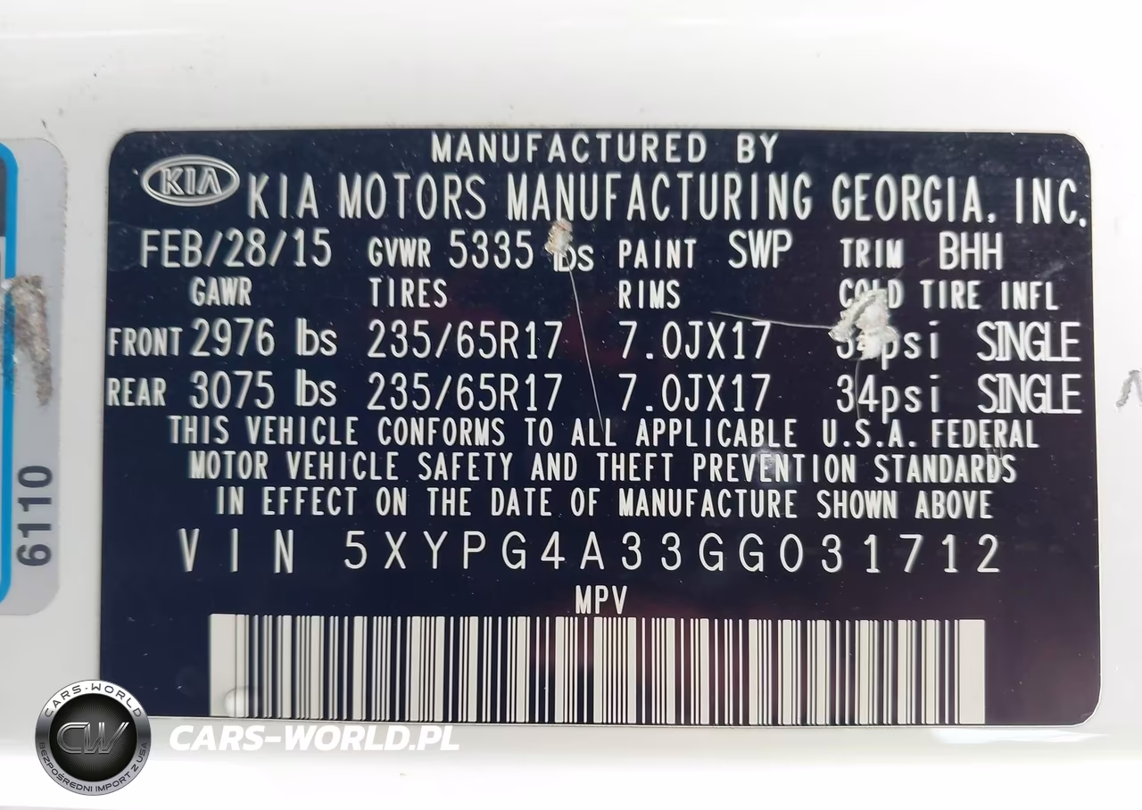 2016 Kia Sorento 2.4L Lx VIN:5XYPG4A33GG031712 - 9